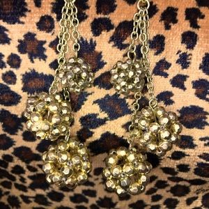 R.J. Graziano—3 Tier Drop, Gold Ball Earrings—Absolutely Fun!